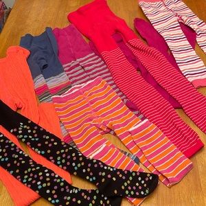 Multiple colors and  sizes 8 pairs of tights/ footless tights